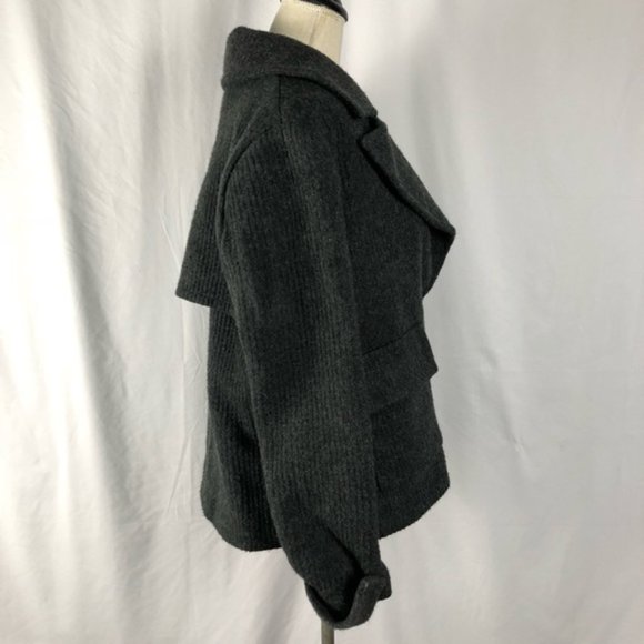 Alexander Wang Ribbed Wool Blend Short Car Coat - Picture 3 of 8